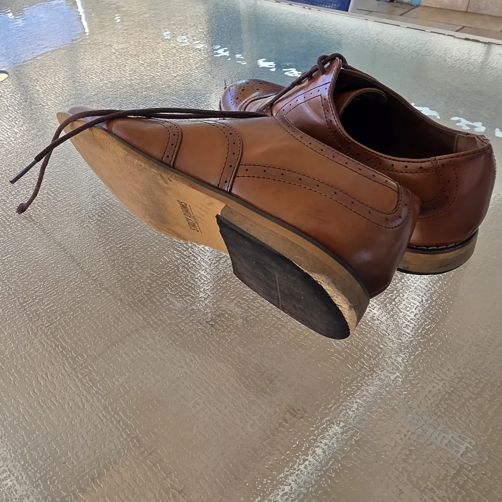 Stacy Adams Boys Brown Wingtip Oxfords Classic Dress Formal Shoes